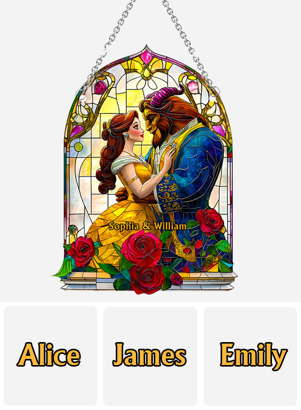 Tale As Old As Time - Personalized Mouse Window Hanging Suncatcher Ornament
