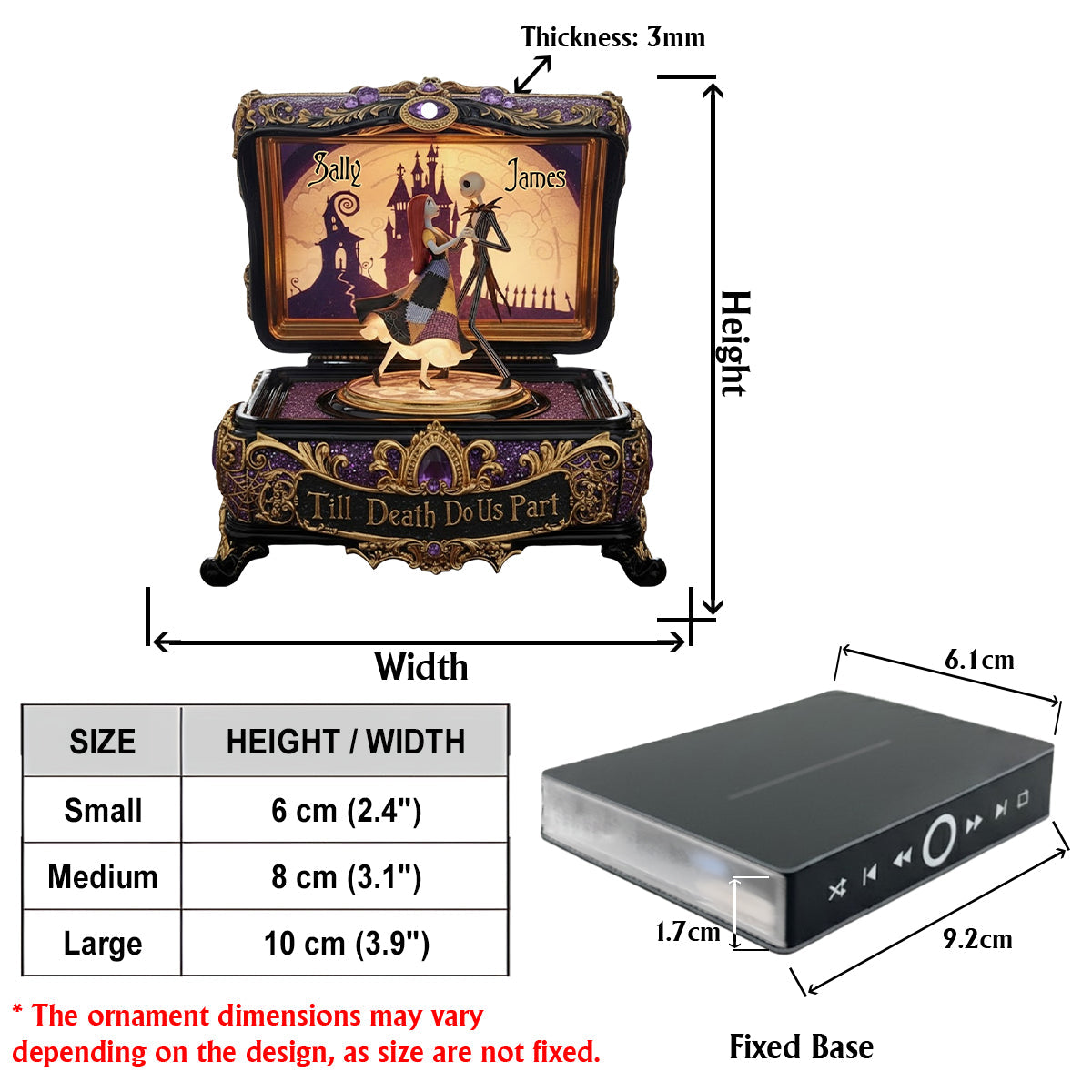 Till Death Do Us Part - Personalized Nightmare Music Ornament