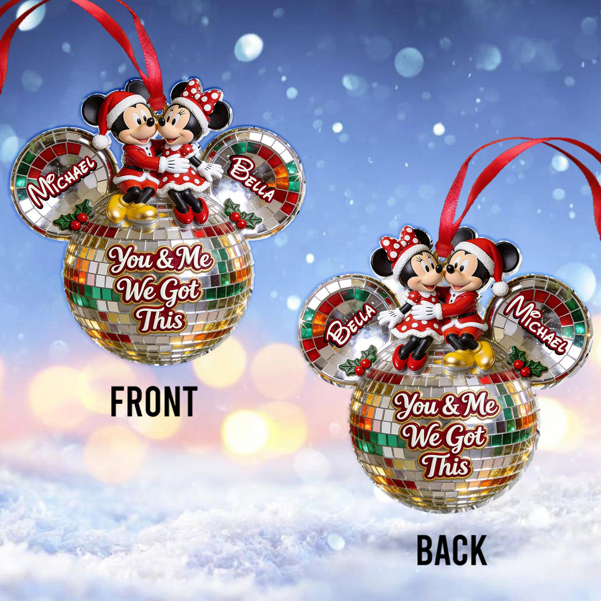 You & Me We Got This - Personalized Mouse Custom Shape Ceramic Ornament