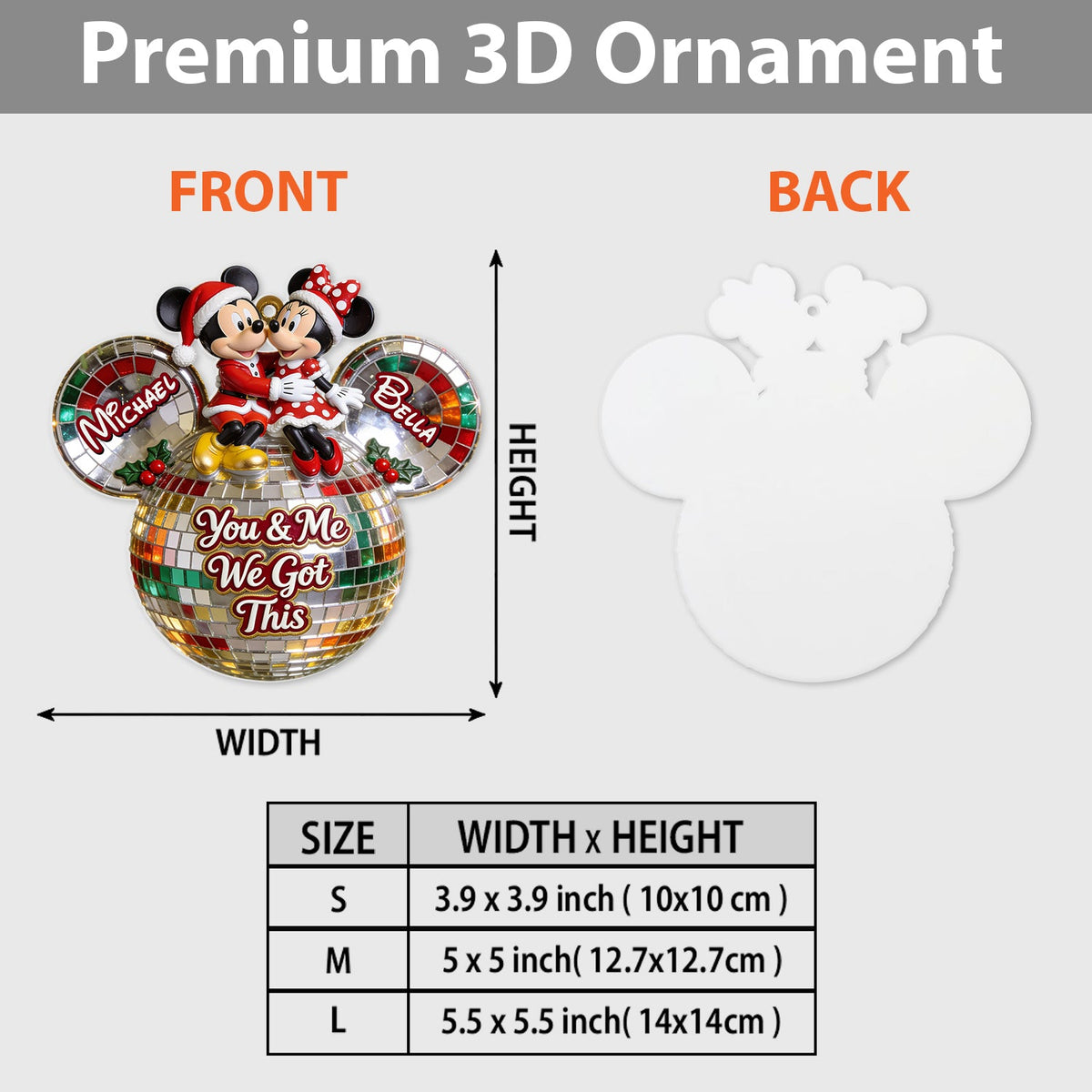 You & Me We Got This - Personalized Mouse Custom Shape Ceramic Ornament