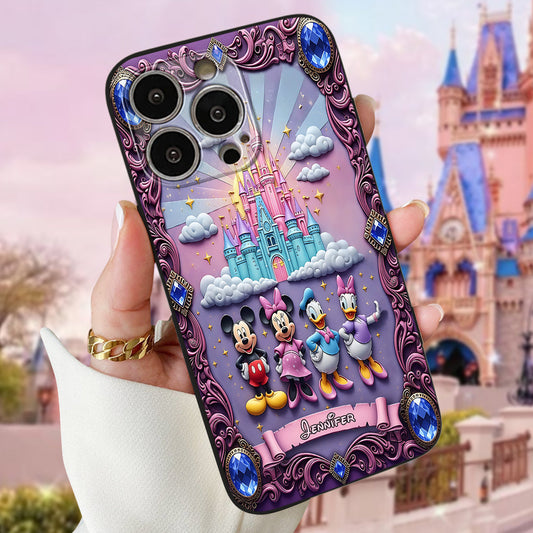 Magical World - Personalized Mouse Leather Phone Case