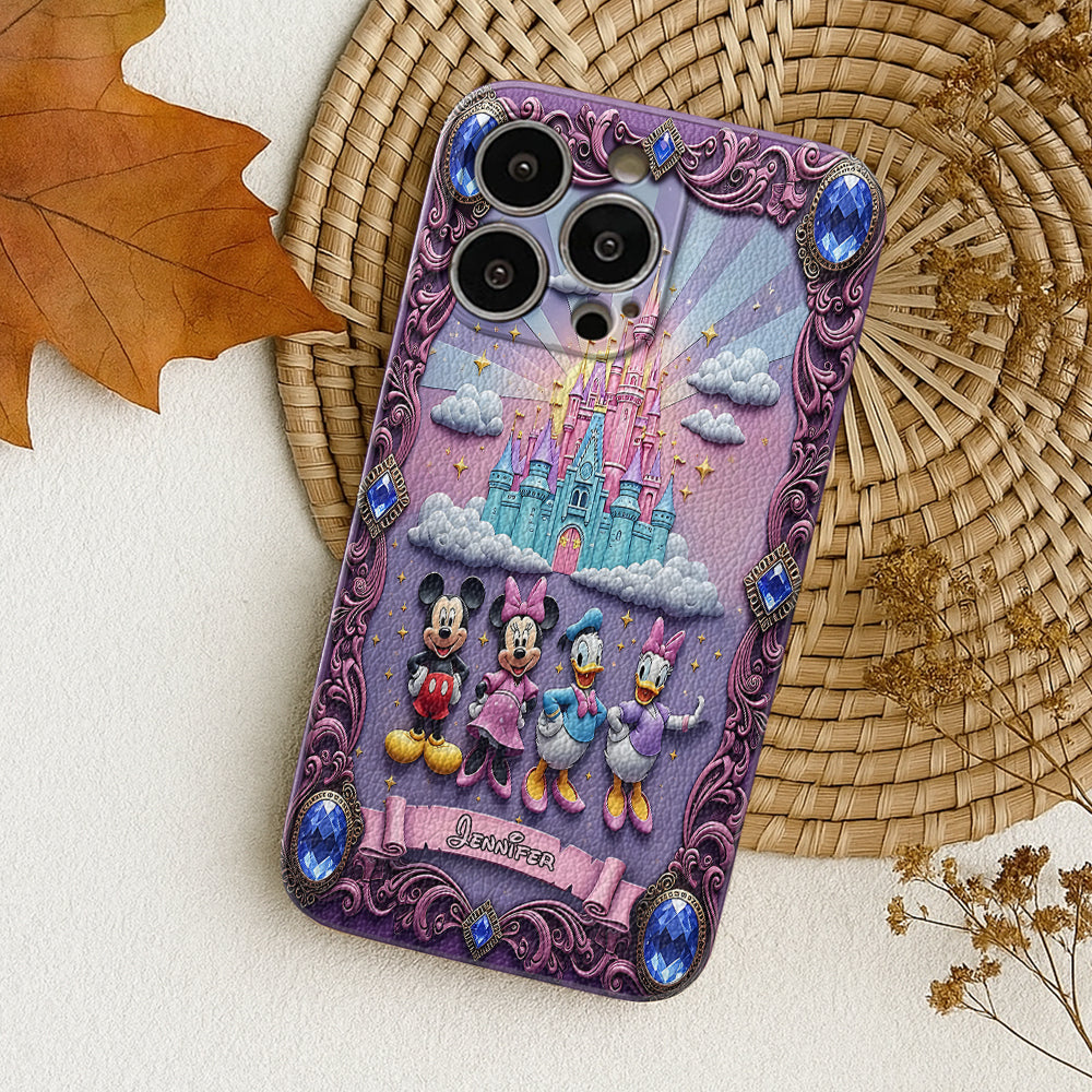Magical World - Personalized Mouse Leather Phone Case