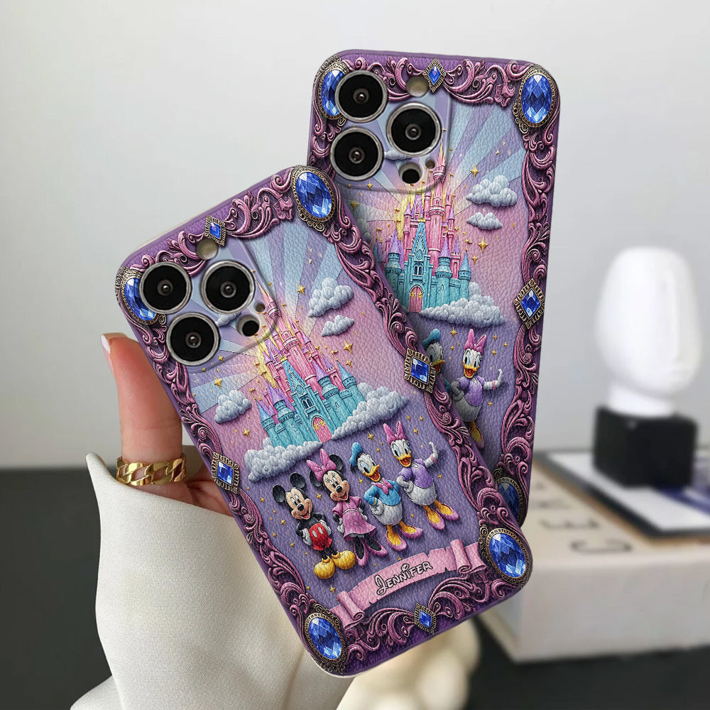 Magical World - Personalized Mouse Leather Phone Case