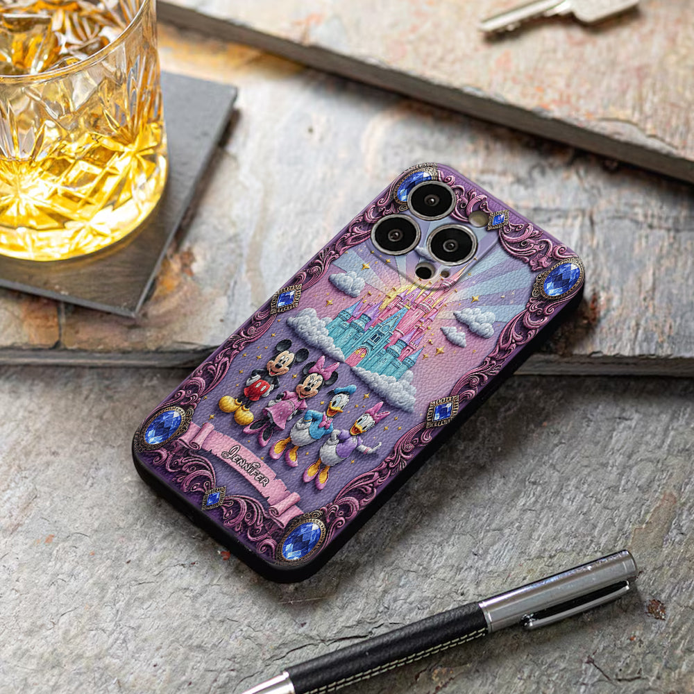 Magical World - Personalized Mouse Leather Phone Case