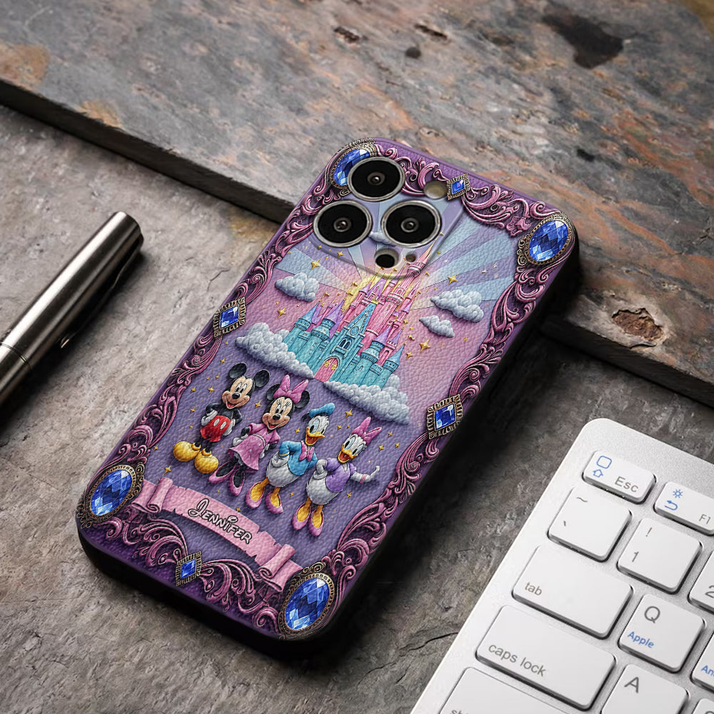 Magical World - Personalized Mouse Leather Phone Case
