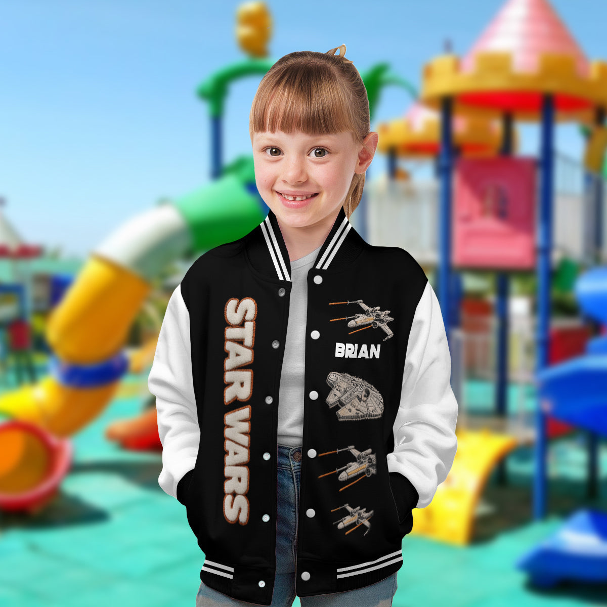 Pew Pew Pew - Personalized The Force Varsity Jacket