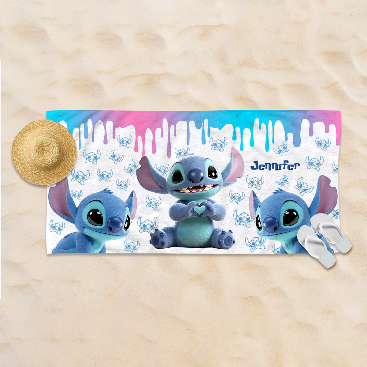 Blue Ohana - Personalized Ohana Quick-dry Beach Towel/ Bath Towel