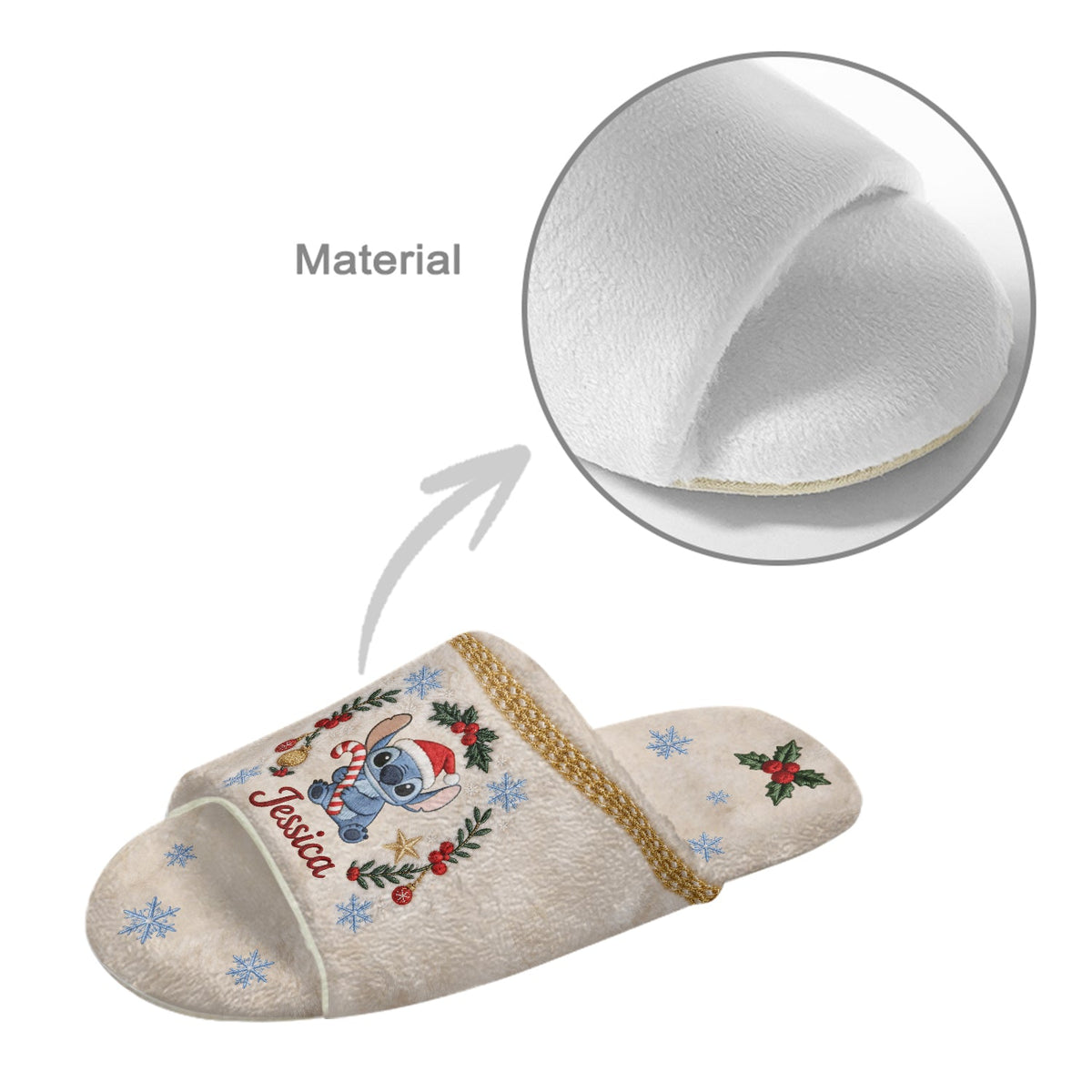Merry Christmas - Personalized Ohana Open-Toe Slippers