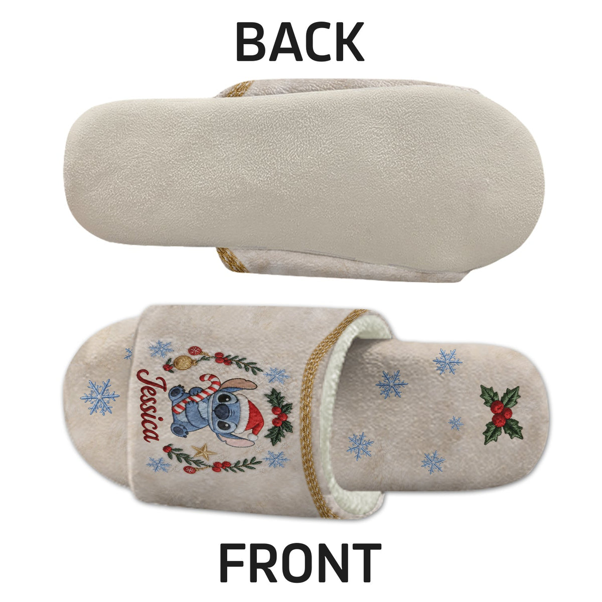 Merry Christmas - Personalized Ohana Open-Toe Slippers
