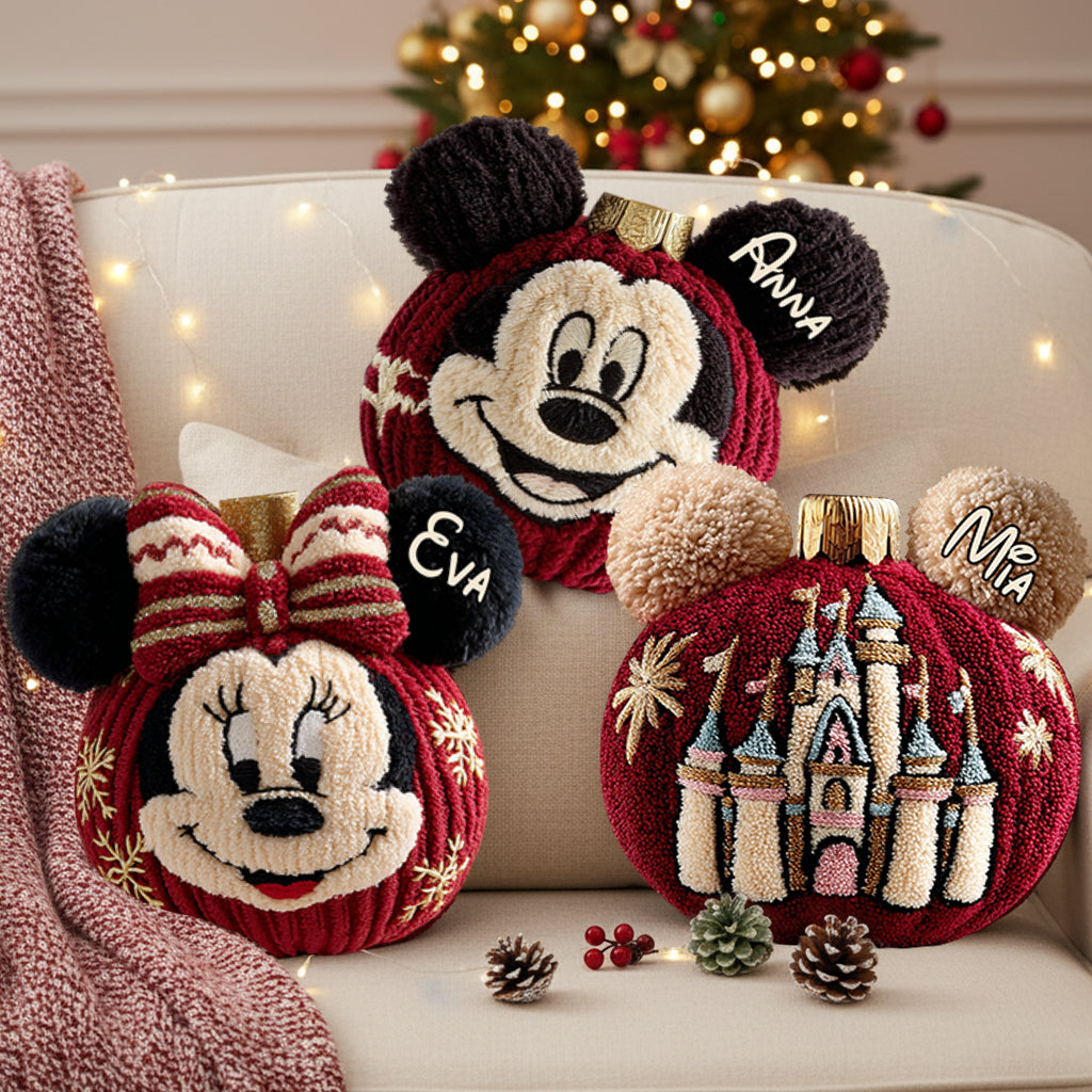 Magical Friends And Christmas Gift - Personalized Mouse Faux Fur Shaped Pillow