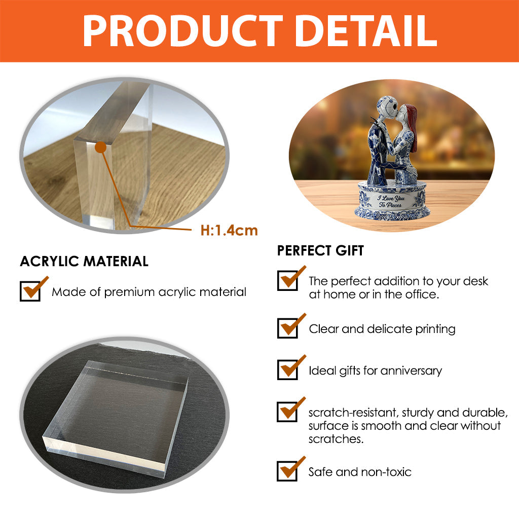 I Love You To Pieces - Personalized Nightmare Custom Shaped Acrylic Plaque