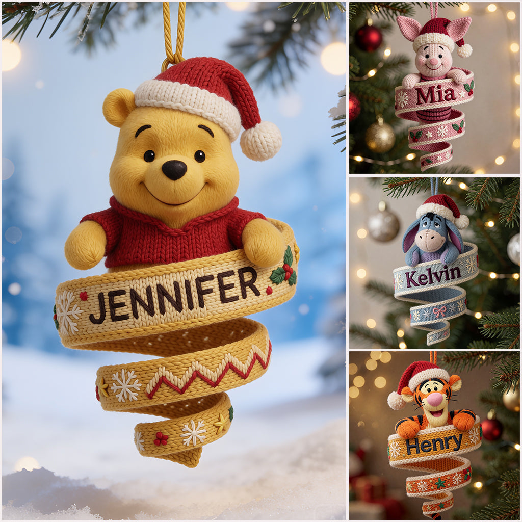 Cute Yellow Bear - Personalized Yellow Bear Plush Ornament
