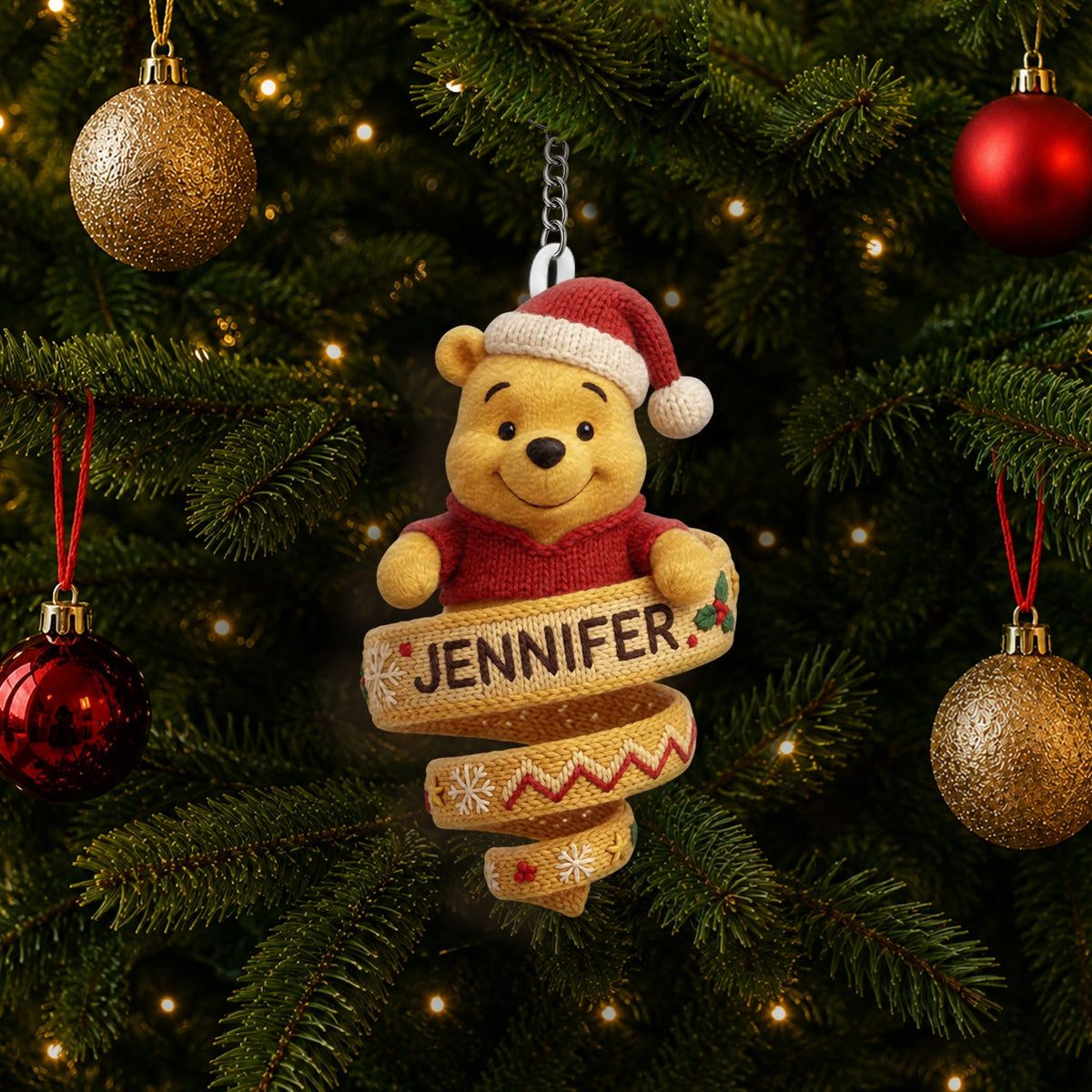 Cute Yellow Bear - Personalized Yellow Bear Plush Ornament