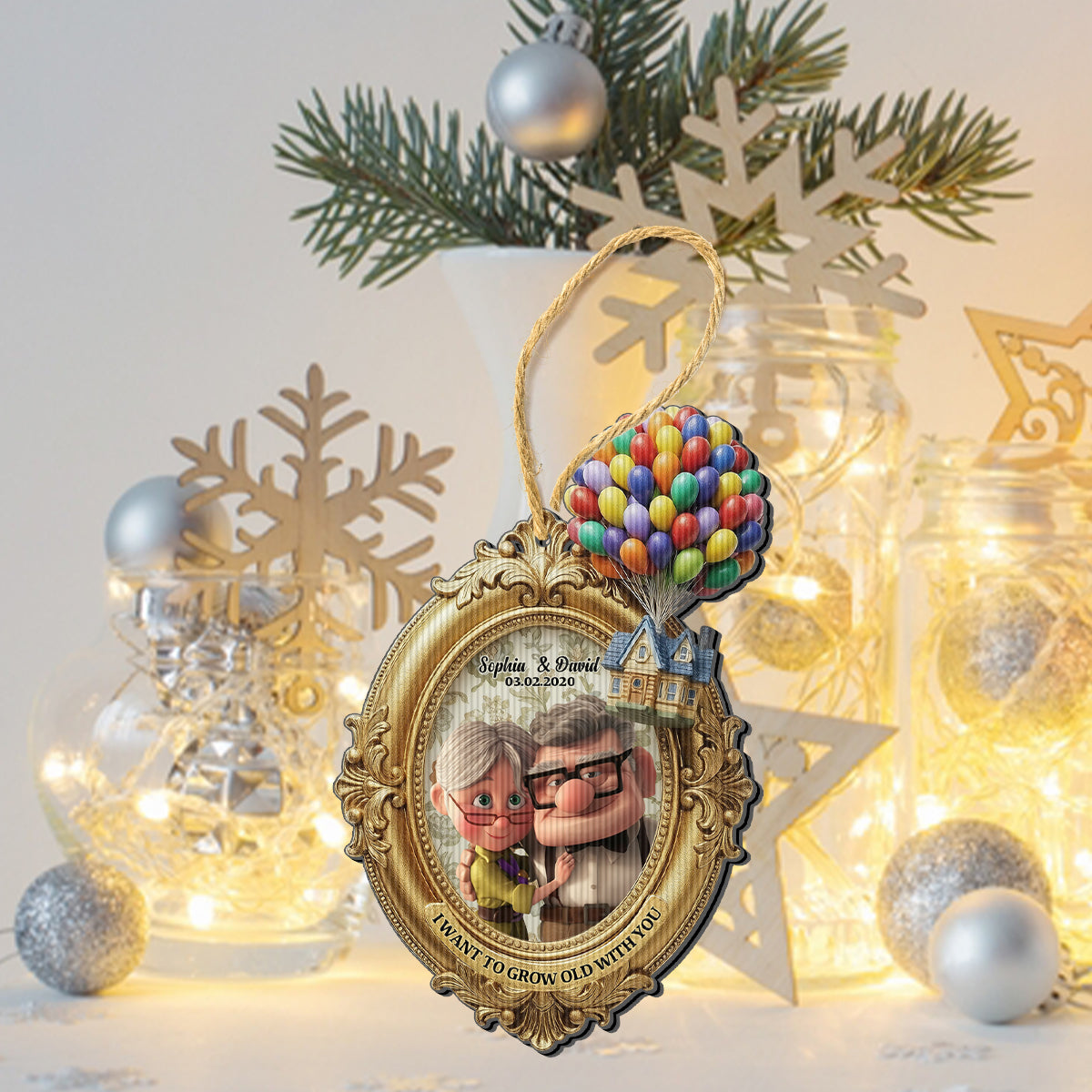 Grow Old With My Greatest Adventure - Personalized Couple Lenticular Ornament