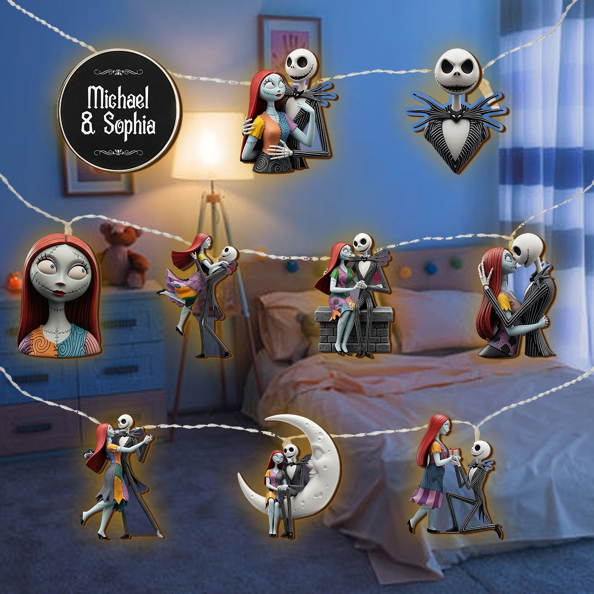 Couple Nightmare - Personalized Nightmare String Lights