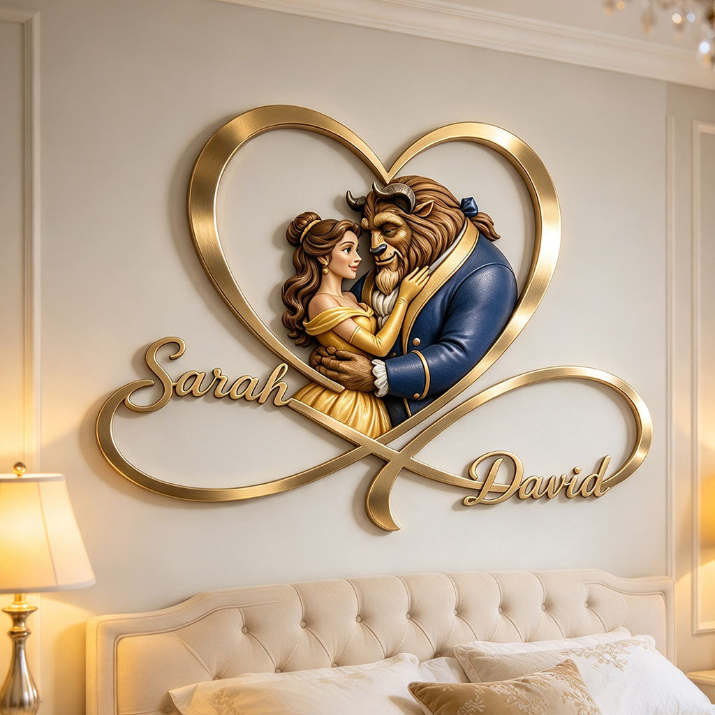 You & Me We Got This - Personalized Beauty And The Beast 3D Printed Cut Metal Sign