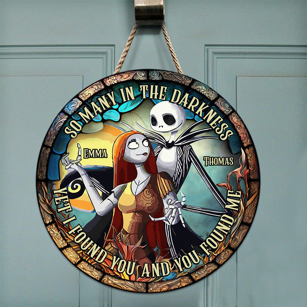 Nightmare Couple - Personalized Nightmare Round Wood Sign