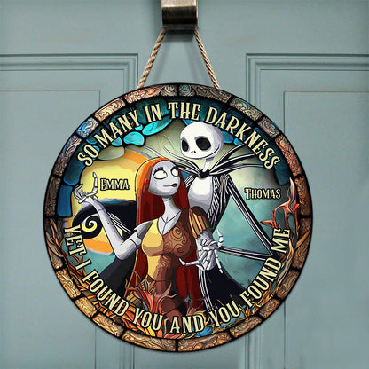 Nightmare Couple - Personalized Nightmare Round Wood Sign