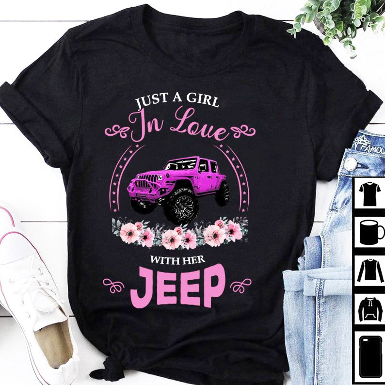 Just A Girl In Love Car T-shirt and Hoodie 0823