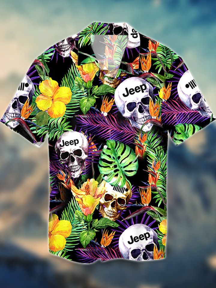 Tropical Skull Car Hawaiian Shirt 0823