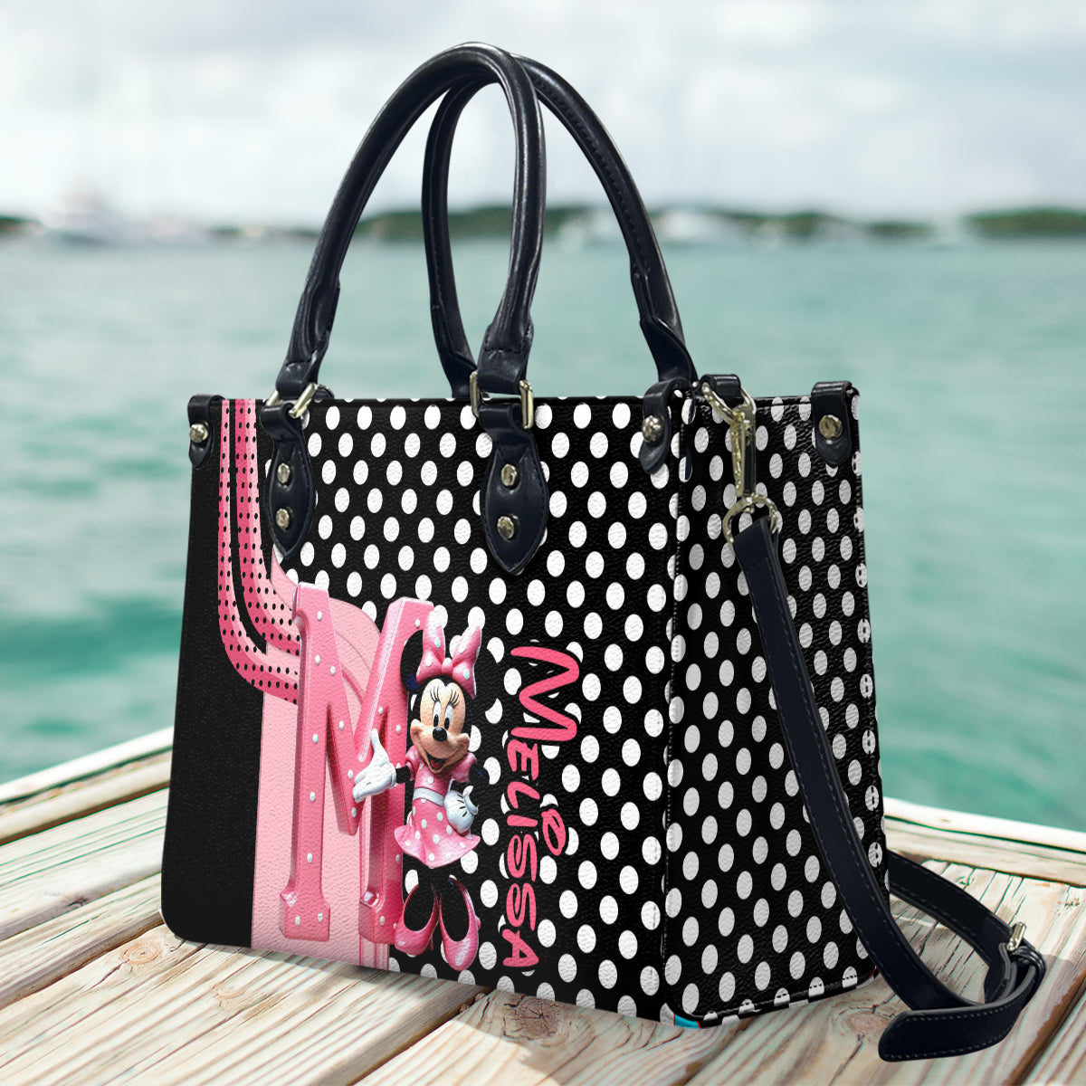 Pink Mouse Ears - Personalized Mouse Leather Handbag