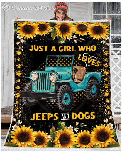 Just A Girl Who Loves Dog Car Blanket 0823