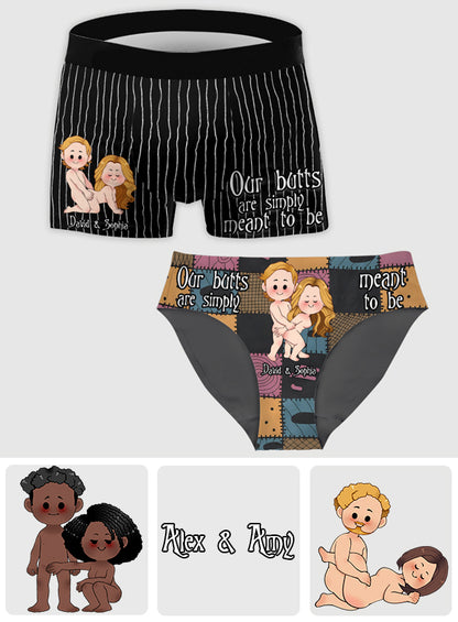 We're Simply Meant To Be Nightmare Naughty Couple - Personalized Couple Women Briefs & Men Boxer Briefs