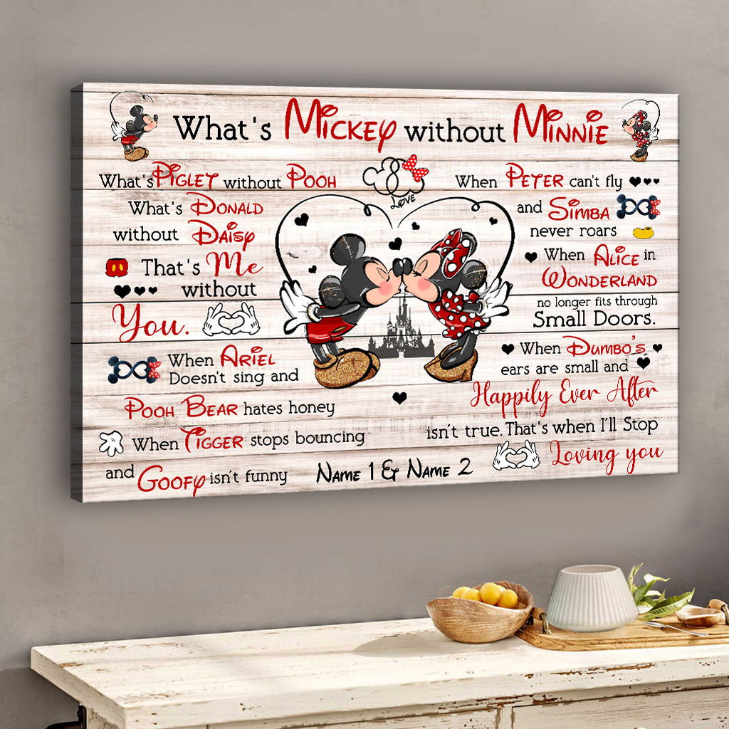 I'll Stop Loving You When Happily Ever After Isn't True - Personalized Couple Mouse Poster