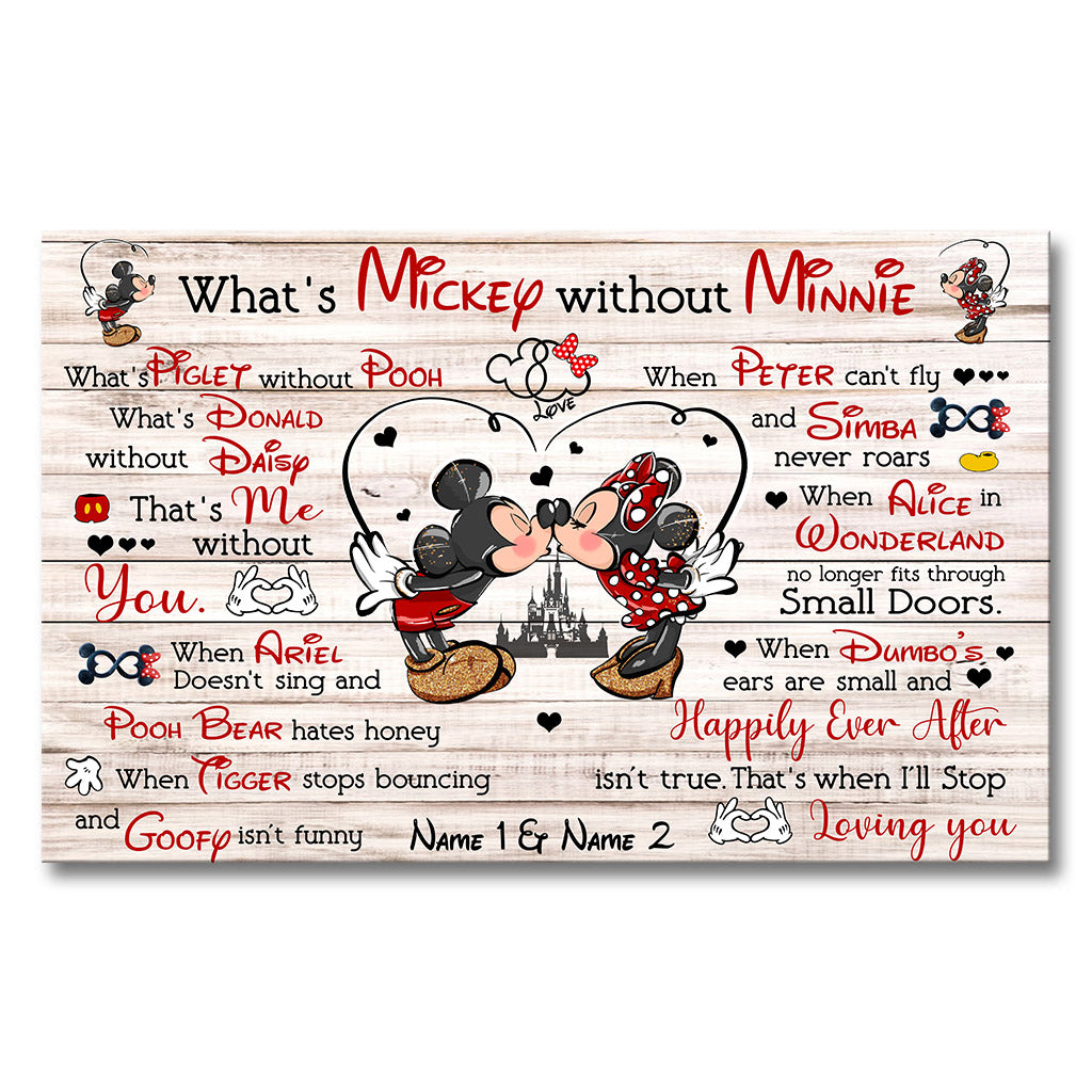 I'll Stop Loving You When Happily Ever After Isn't True - Personalized Couple Mouse Poster