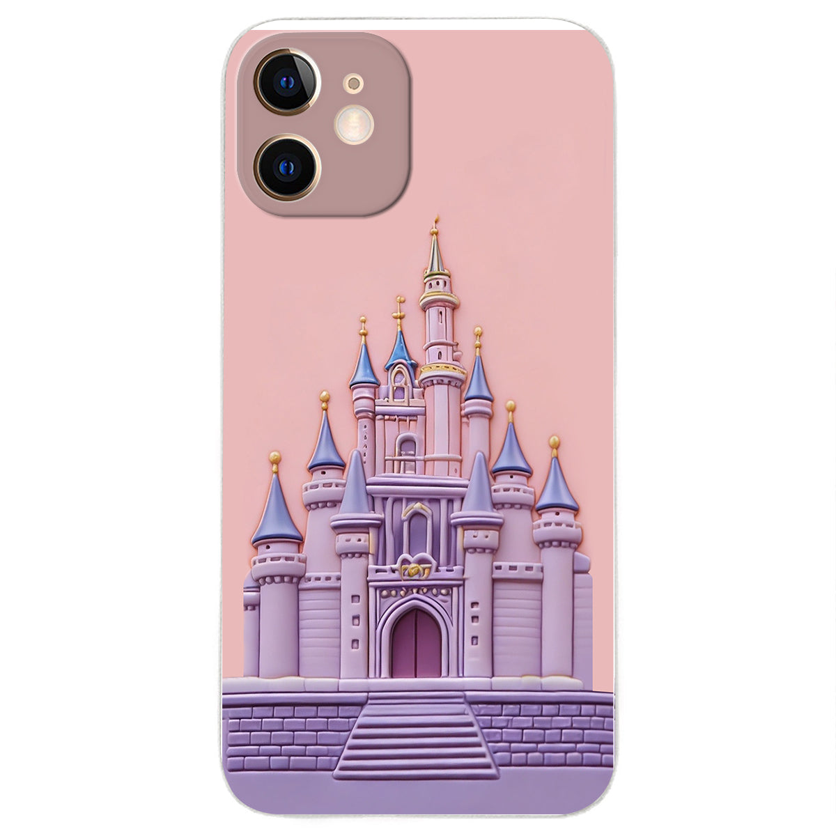 Magical Castle Friends Leather Phone Case & Charm Set - Personalized Mouse 3D Embossed Leather Phone Case