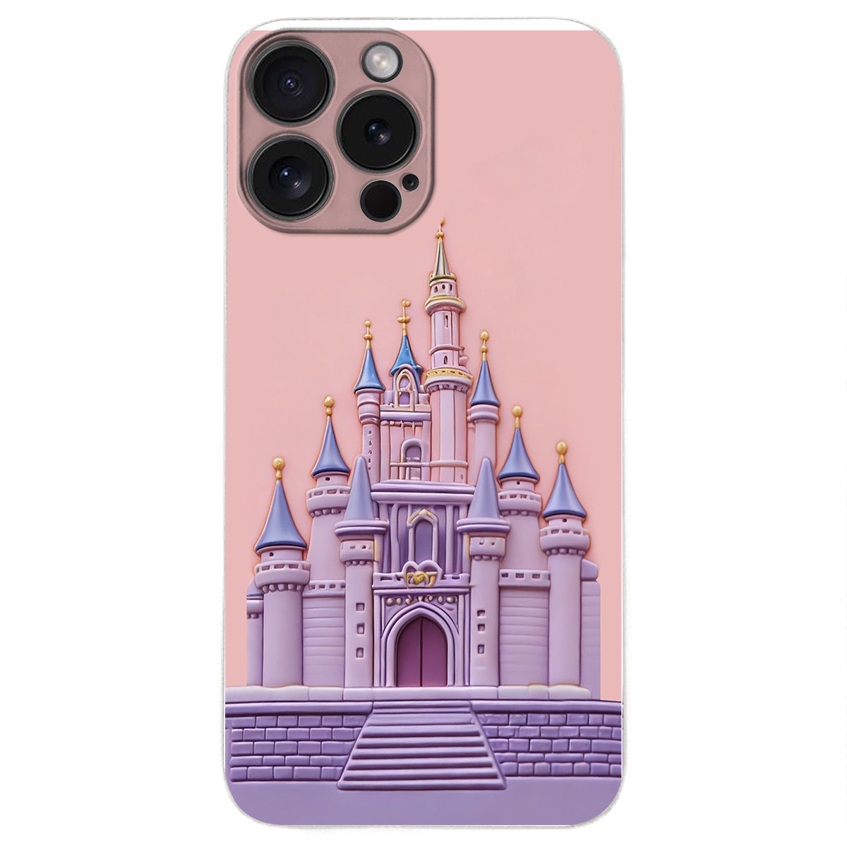Magical Castle Friends Leather Phone Case & Charm Set - Personalized Mouse 3D Embossed Leather Phone Case