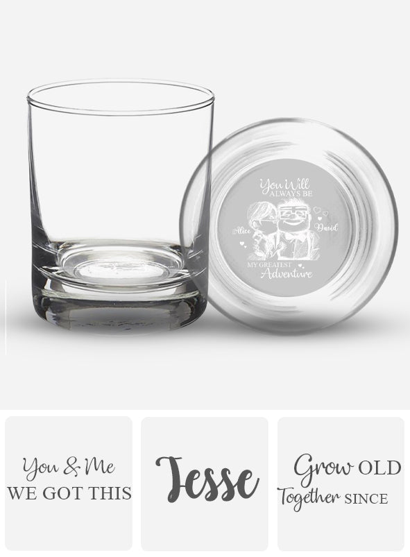 Carl and Elli - Personalized Mouse Engraved Whiskey Glass