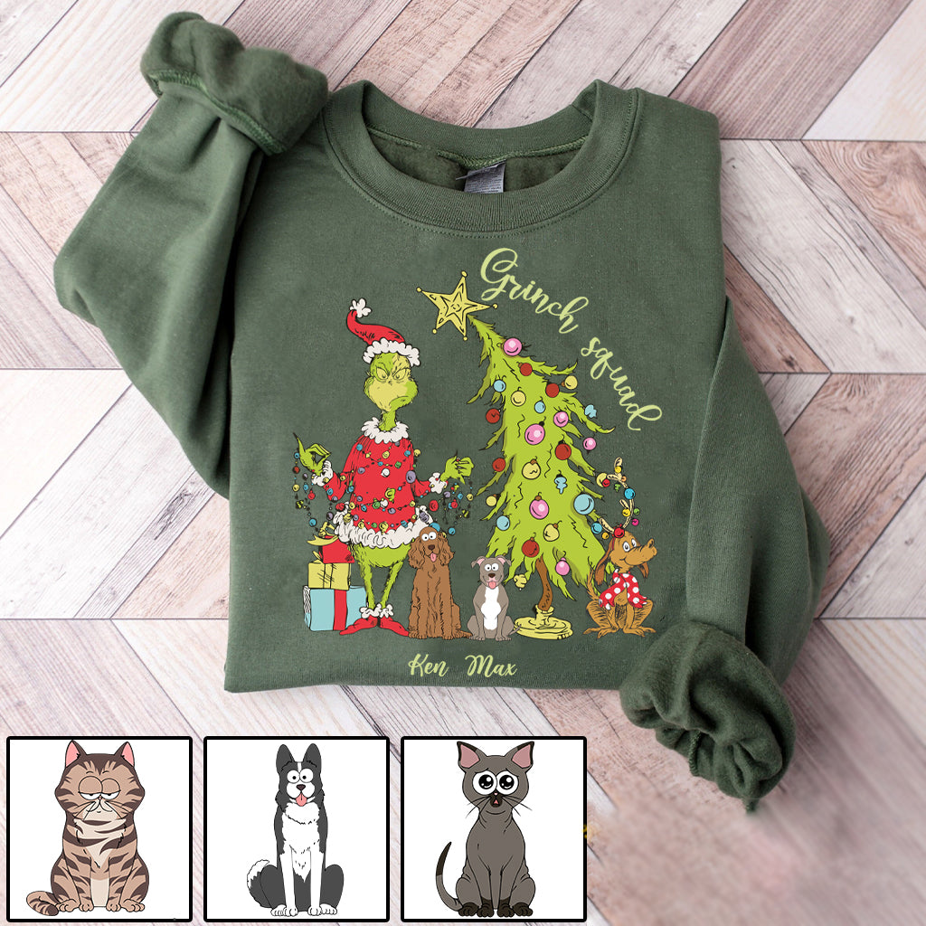 Merry Christmas Green Mischief Dog Cat - Personalized Dog All Over Shirt