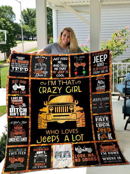 I'm That Crazy Girl Car Quilt 0823