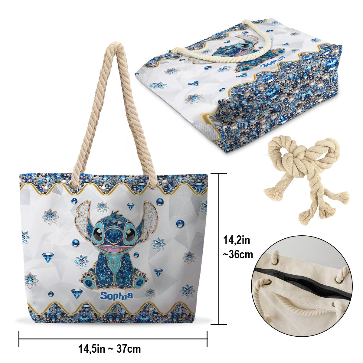 Blue Ohana - Personalized Ohana Beach Bag