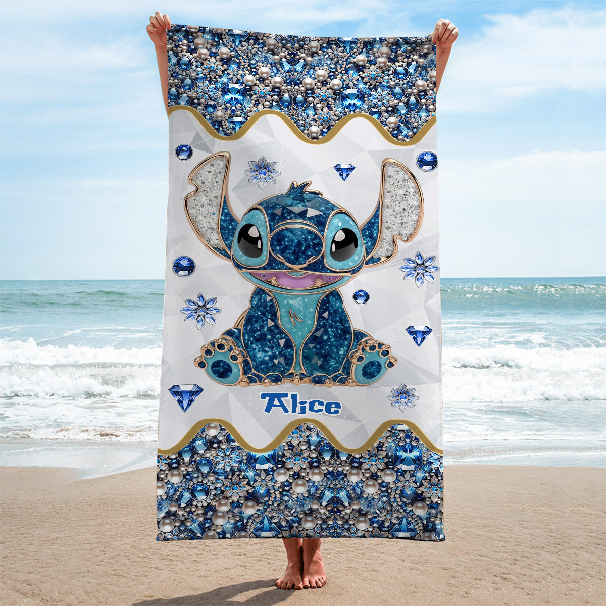 Blue Ohana - Personalized Ohana Beach Towel
