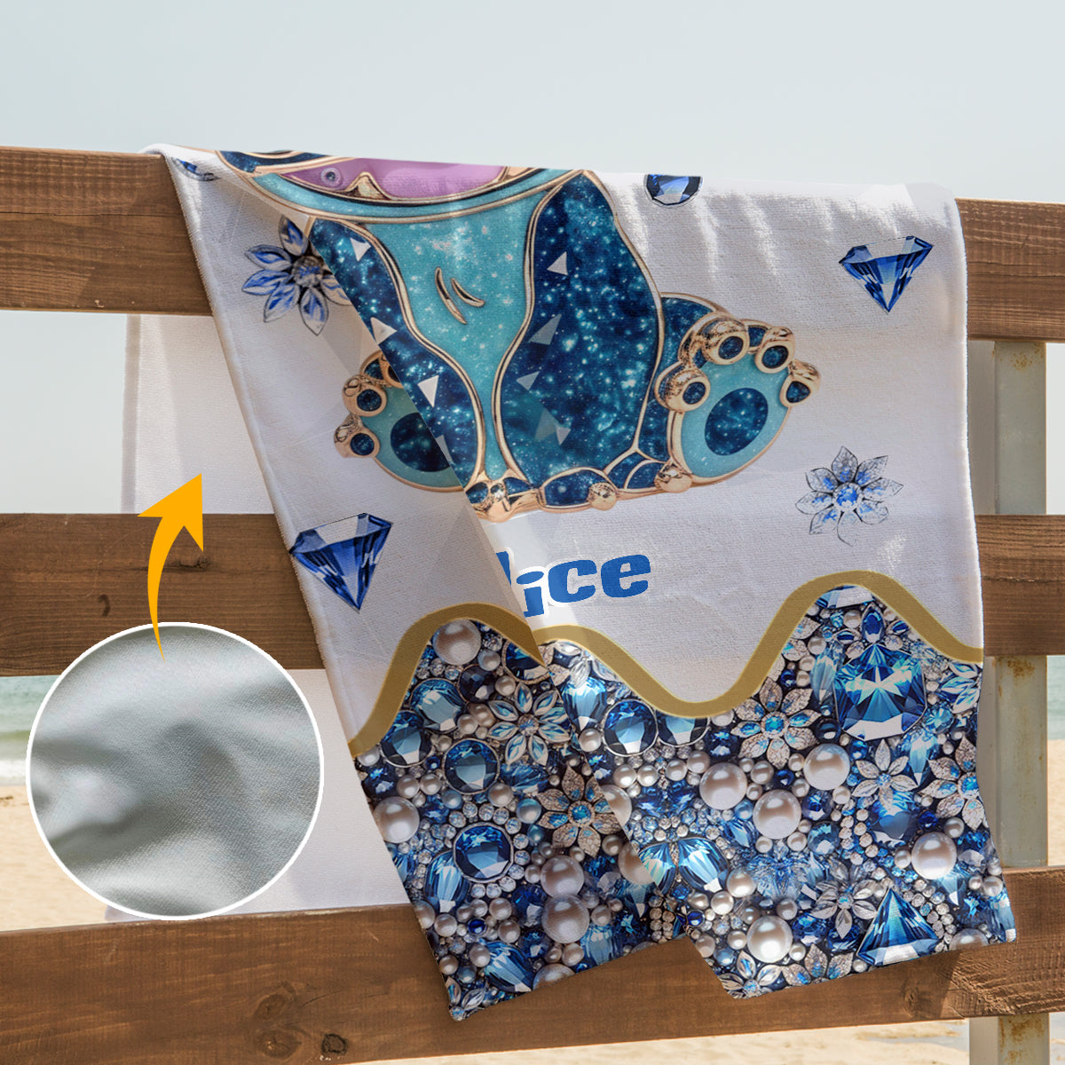 Blue Ohana - Personalized Ohana Beach Towel