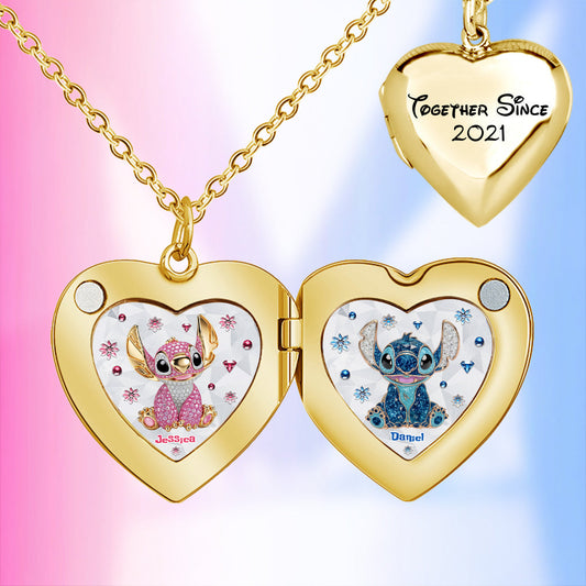 Ohana Couple Locket - Personalized Ohana Locket Pendant Necklace