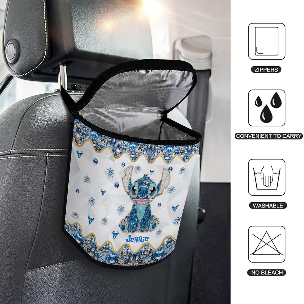 Blue Ohana - Personalized Ohana Portable Car Trash Can/ Organizer
