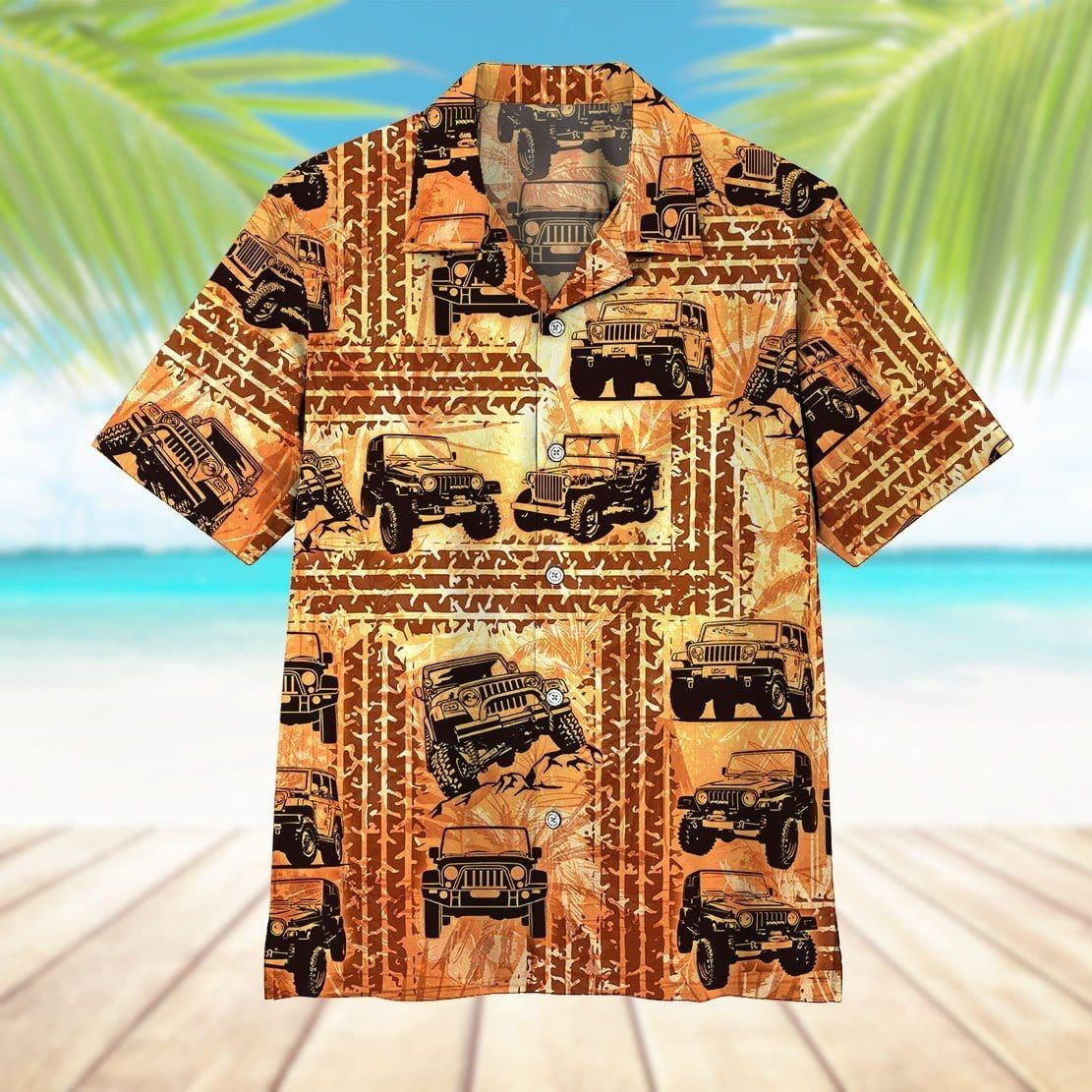 Vintage Tire Track Car Hawaiian Shirt 0523