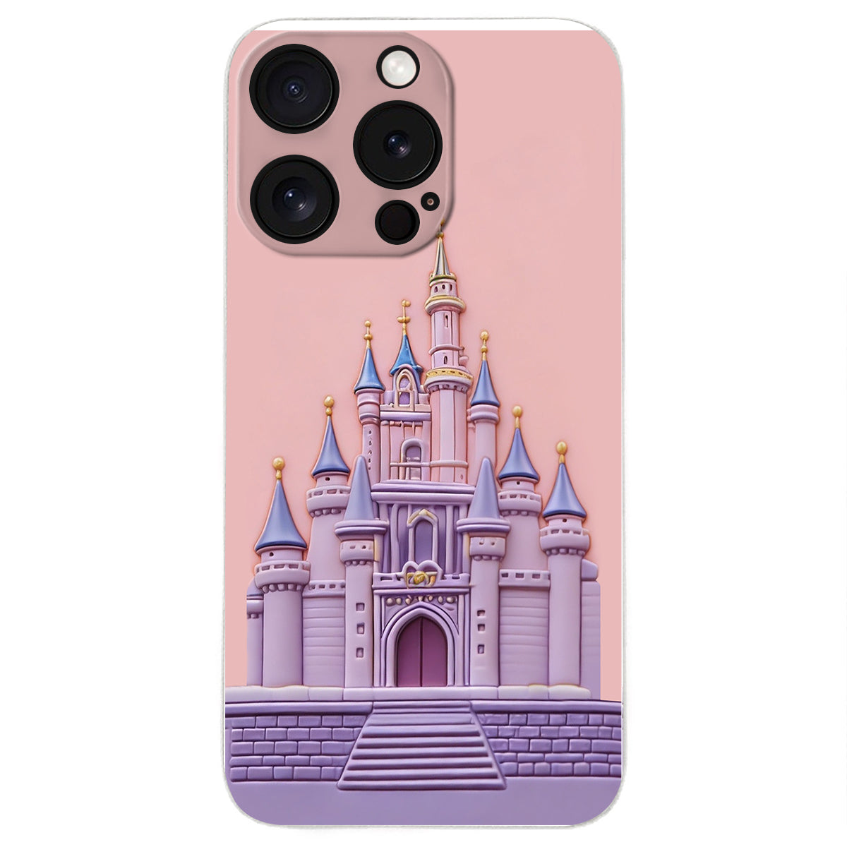 Magical Castle Friends Leather Phone Case & Charm Set - Personalized Mouse 3D Embossed Leather Phone Case