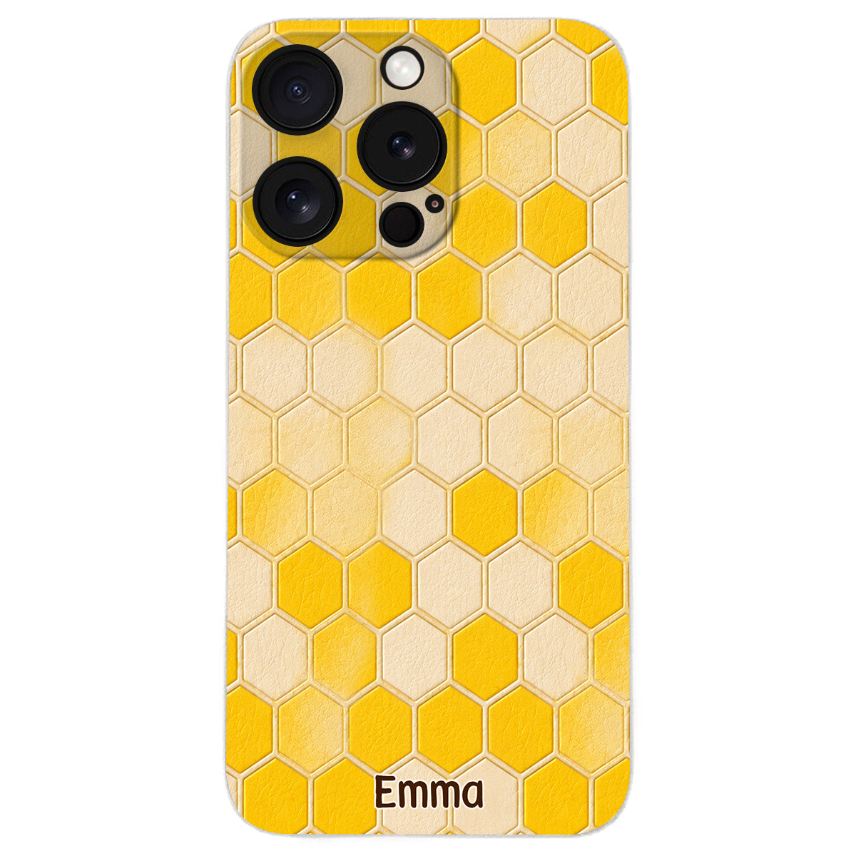 Winnie Friends Leather Case & Dangling Charm - Personalized Yellow Bear 3D Embossed Leather Phone Case