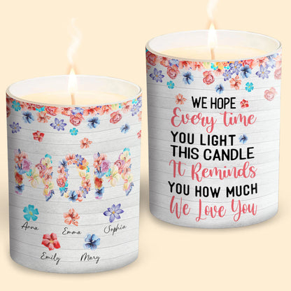 We Love You Floral Mom - Personalized Mother's Day Mother Candle With Wooden Lid