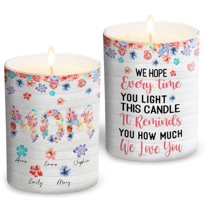 We Love You Floral Mom - Personalized Mother's Day Mother Candle With Wooden Lid