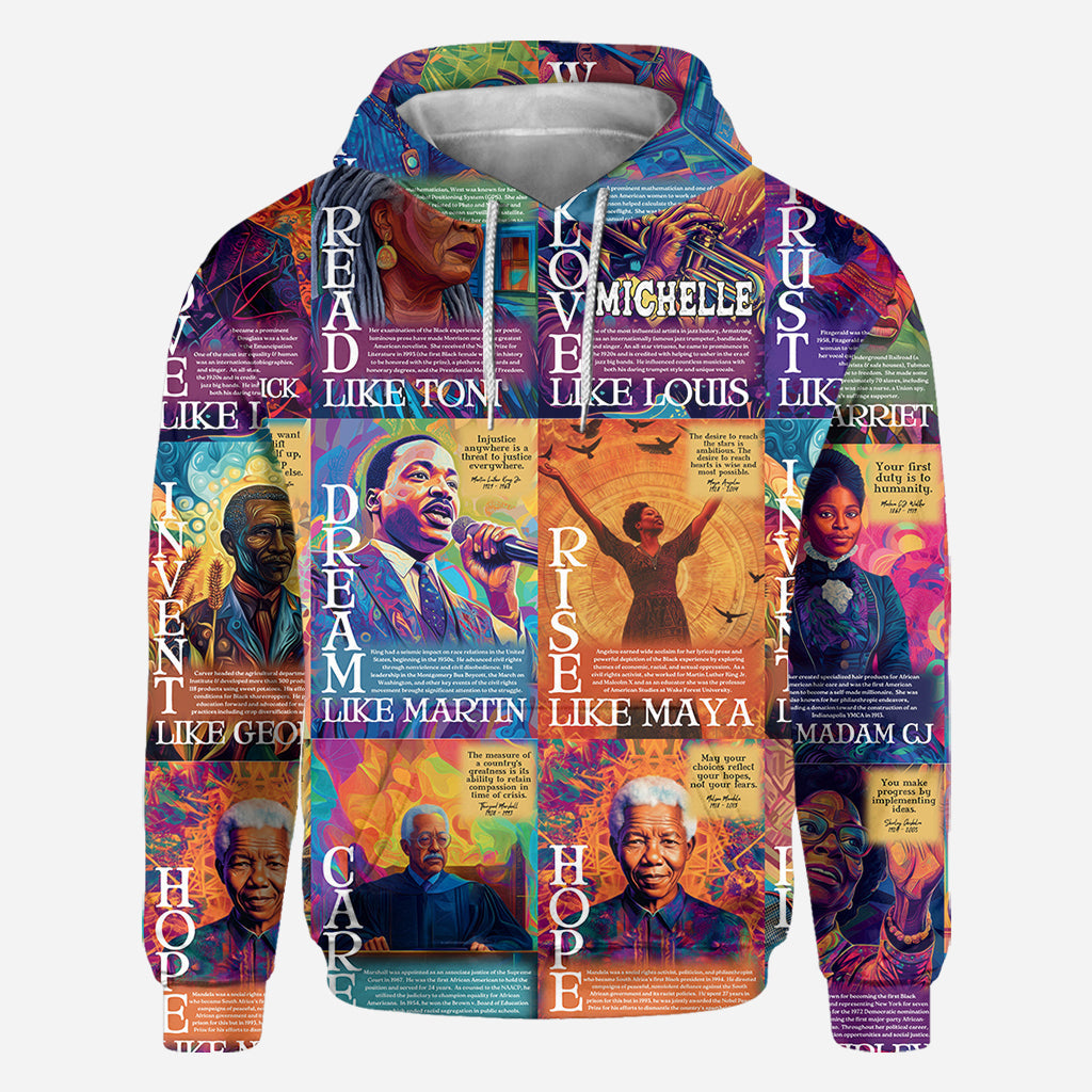 Dream Like Martin Rise Like Maya - Personalized African American All Over Shirt