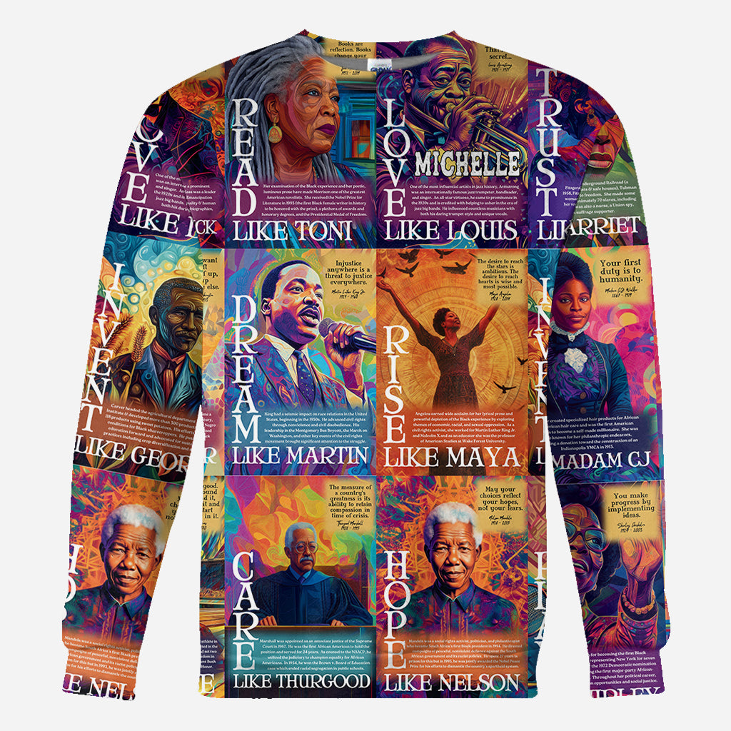 Dream Like Martin Rise Like Maya - Personalized African American All Over Shirt