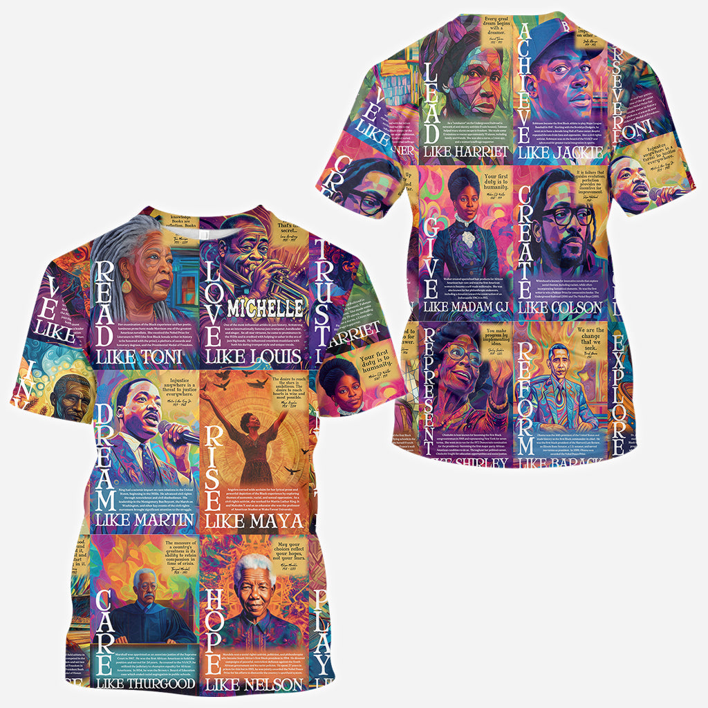 Dream Like Martin Rise Like Maya - Personalized African American All Over Shirt