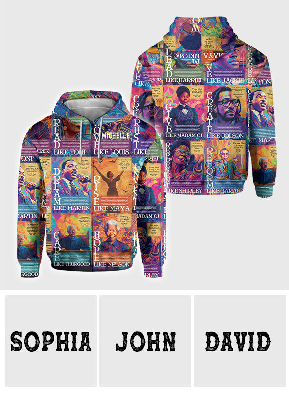 Dream Like Martin Rise Like Maya - Personalized African American All Over Shirt