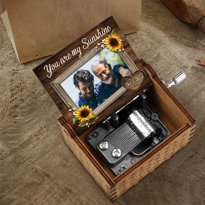 You Are My Sunshine - Gift for mom, grandma, grandpa, daughter, son, granddaughter, grandson, friend, sister, brother, aunt, uncle, dad - Personalized Hand Crank Music Box