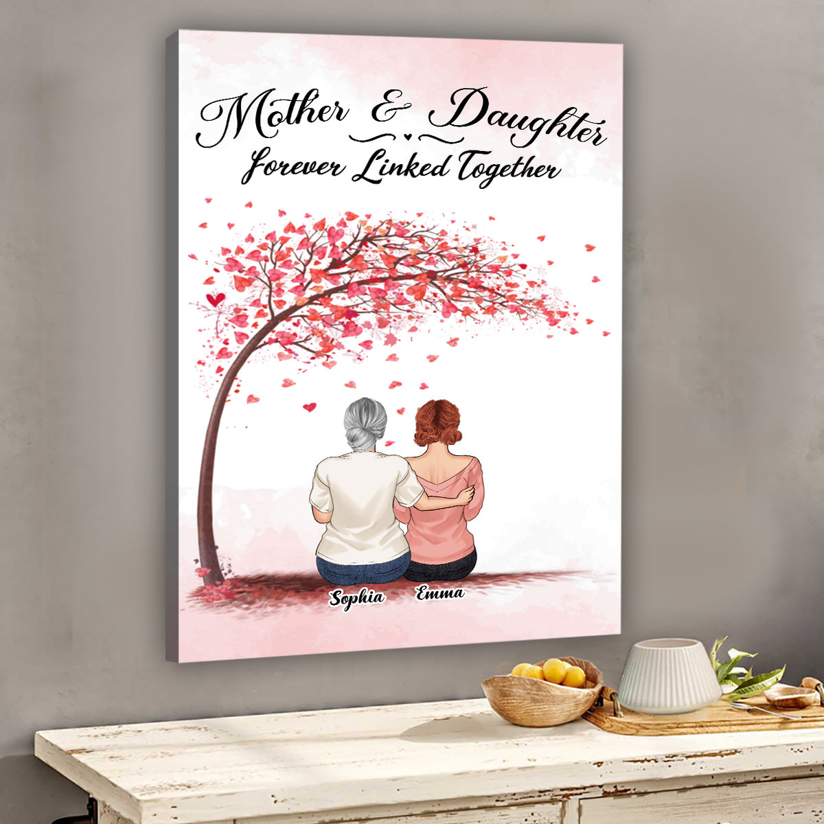 Forever Linked Together - Gift for mom, daughter, son - Personalized Canvas And Poster